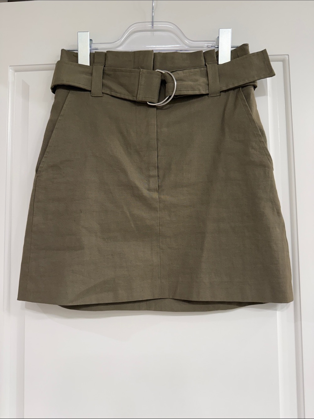 A.L.C. Olive Belted Mini Skirt with D-Ring